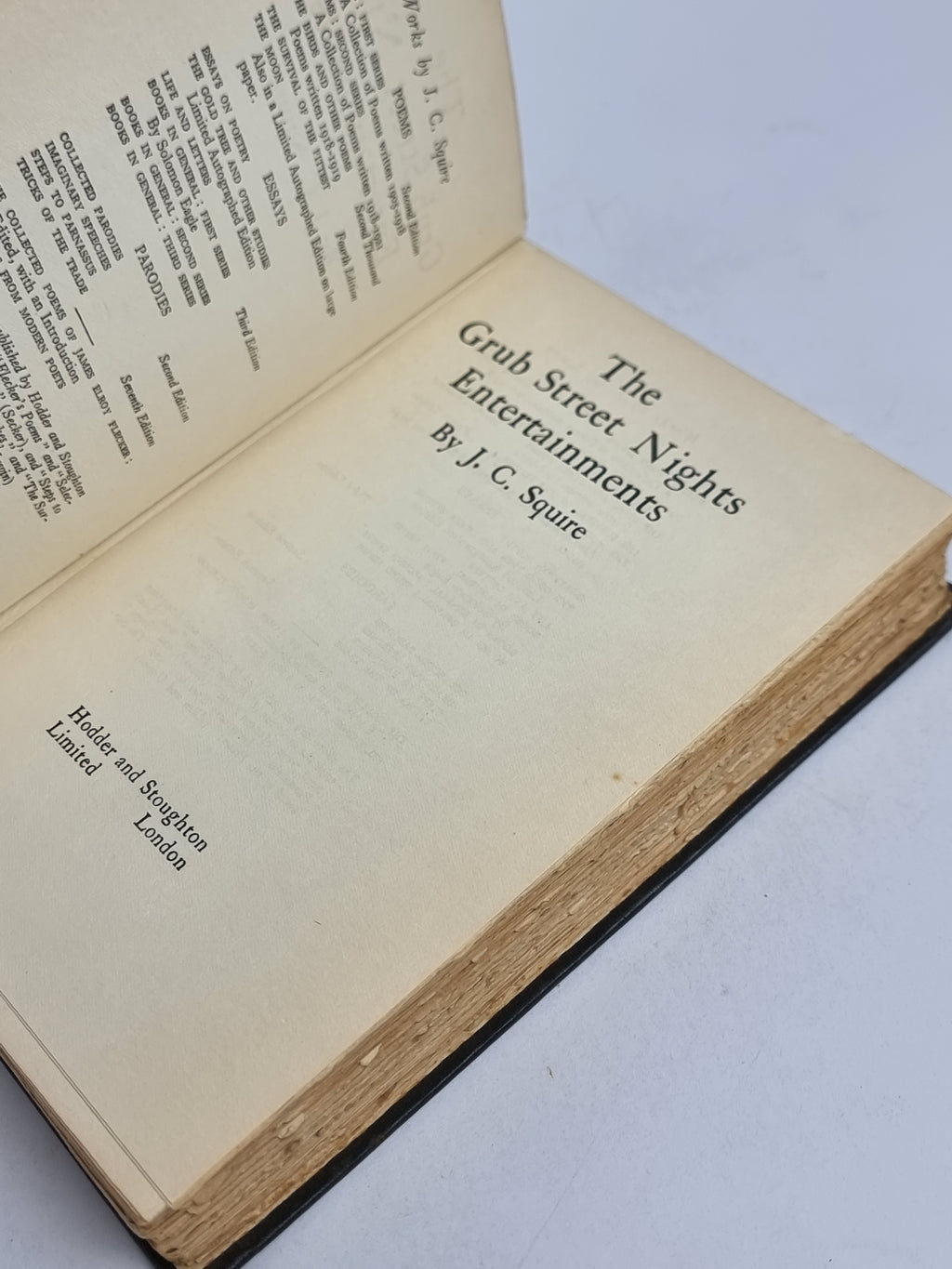 The Grub Street Nights Entertainments, J. C. Squire — 2nd Edition