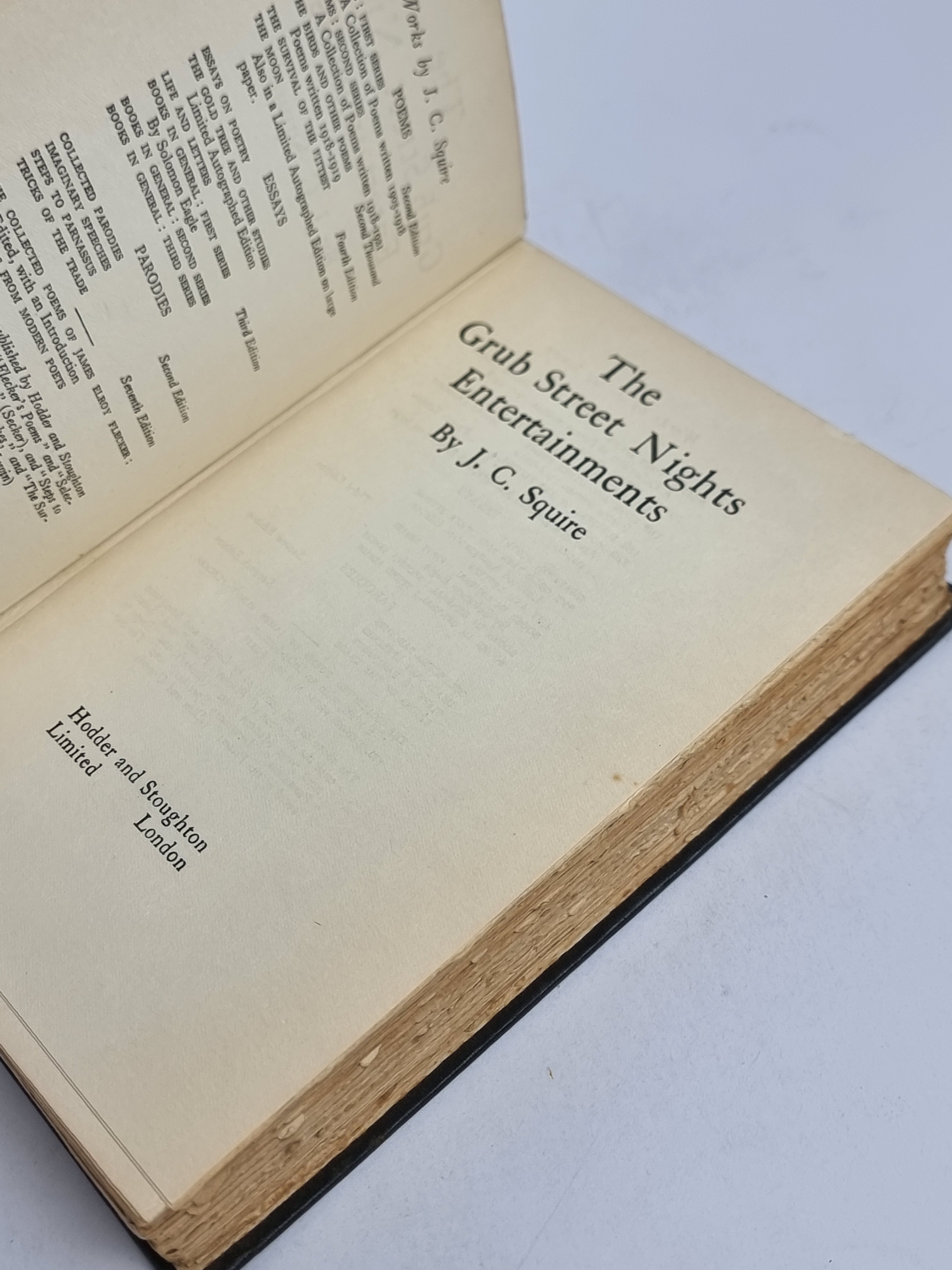 The Grub Street Nights Entertainments, J. C. Squire — 2nd Edition