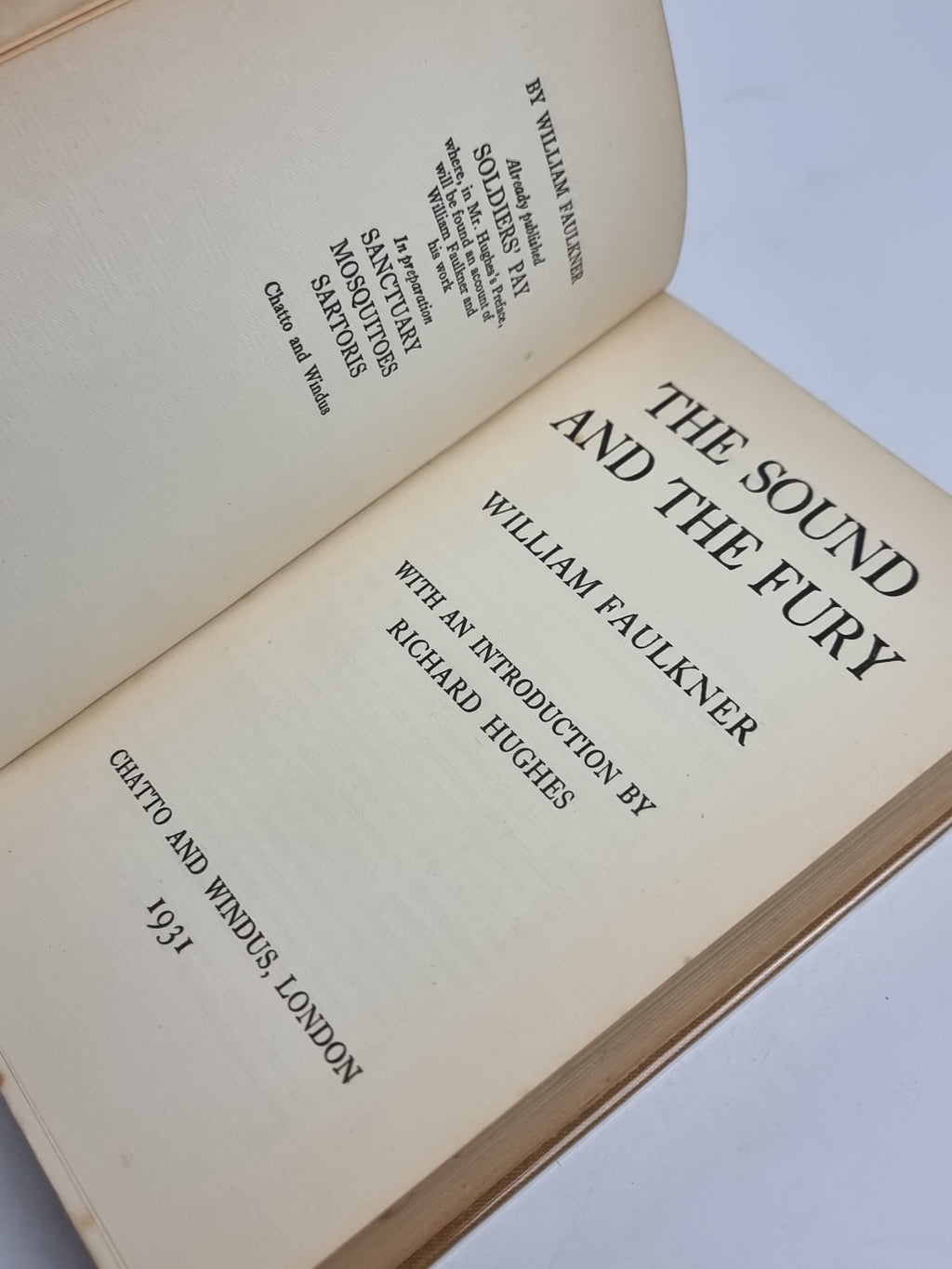 The Sound and the Fury, William Faulkner — 1st English Edition
