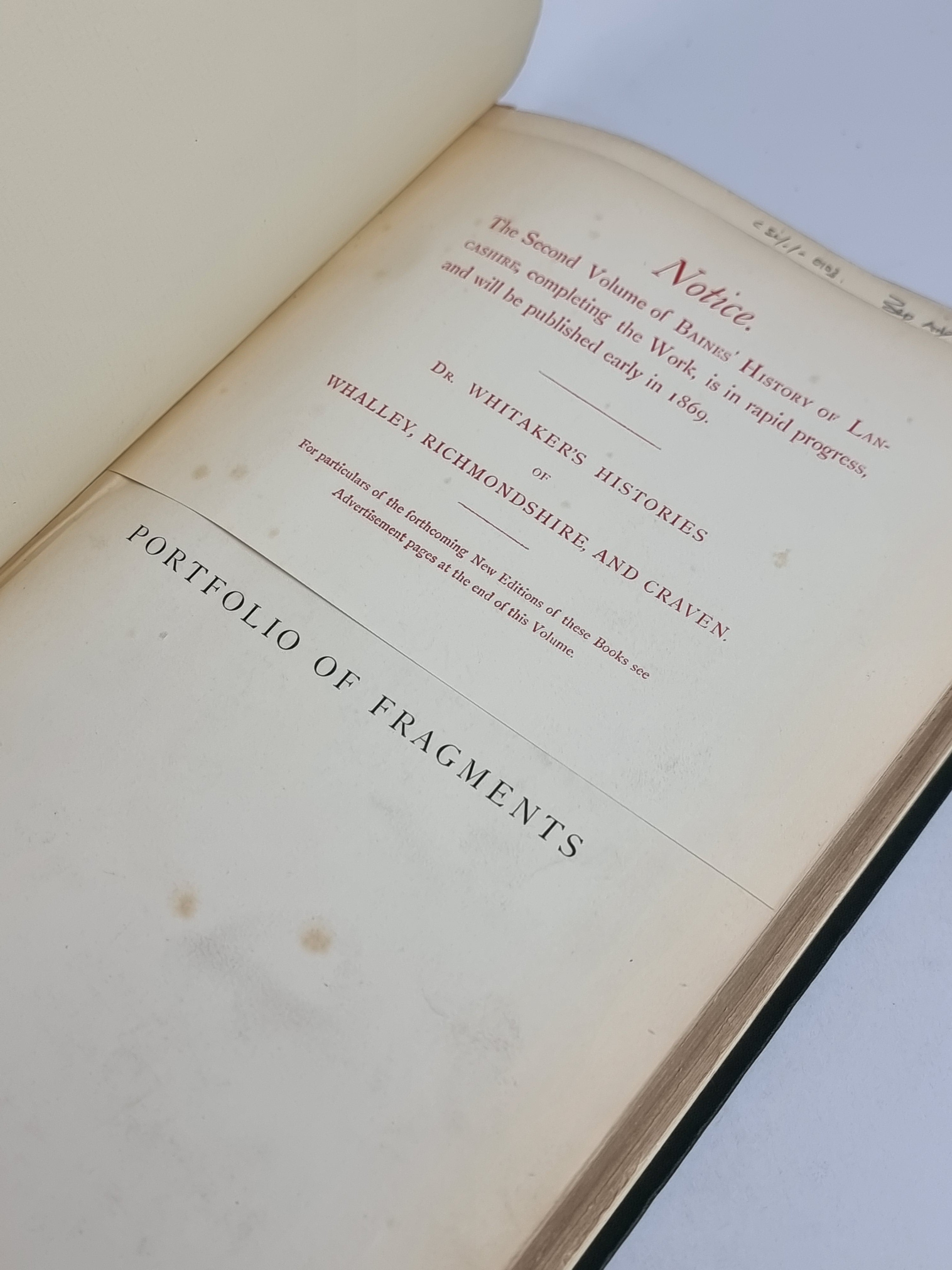 Portfolio of Fragments Relative to the History and Antiquities, Topography...