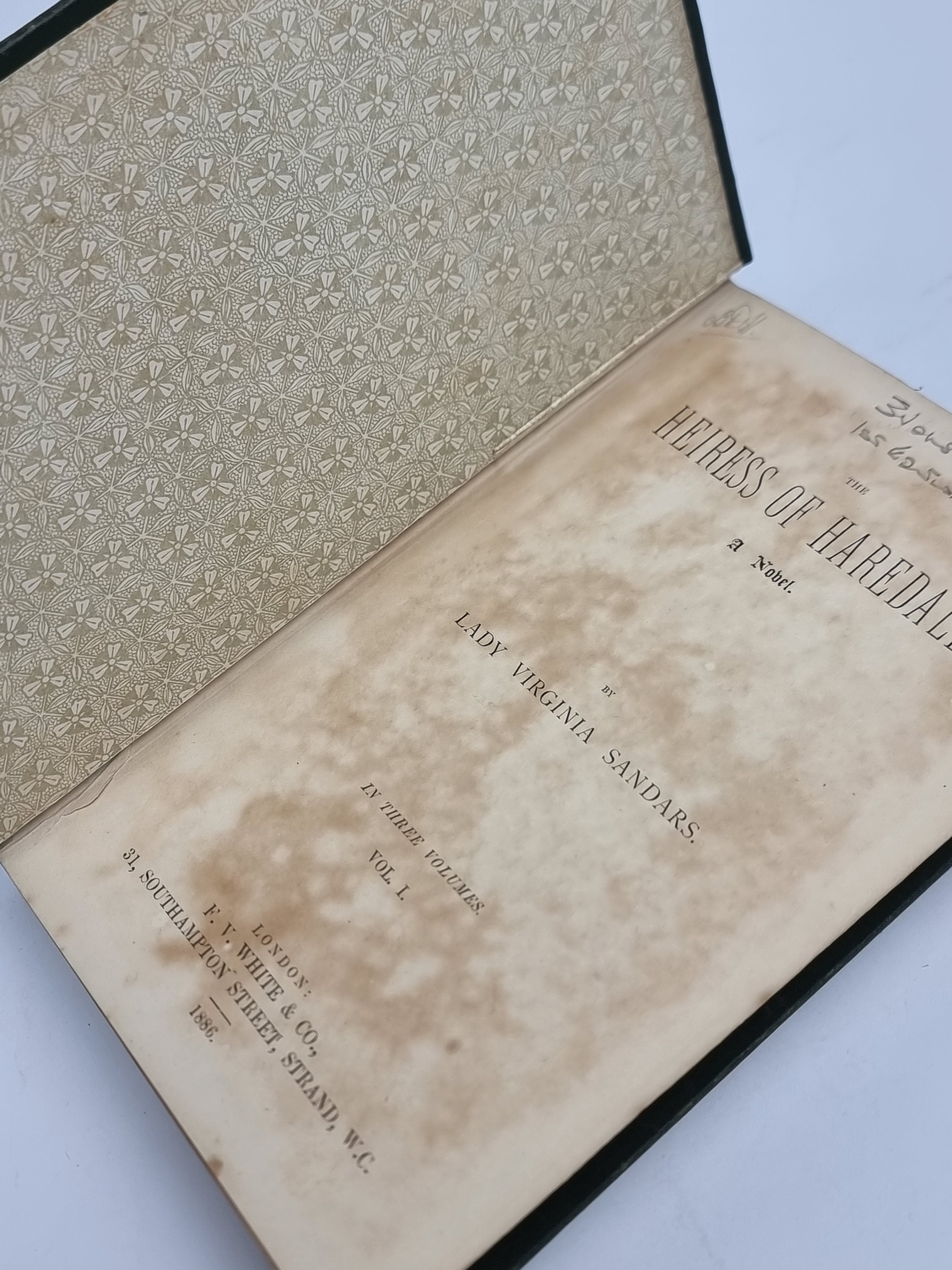 The Heiress of Haredale, Lady Virginia Sandars — 1st Edition