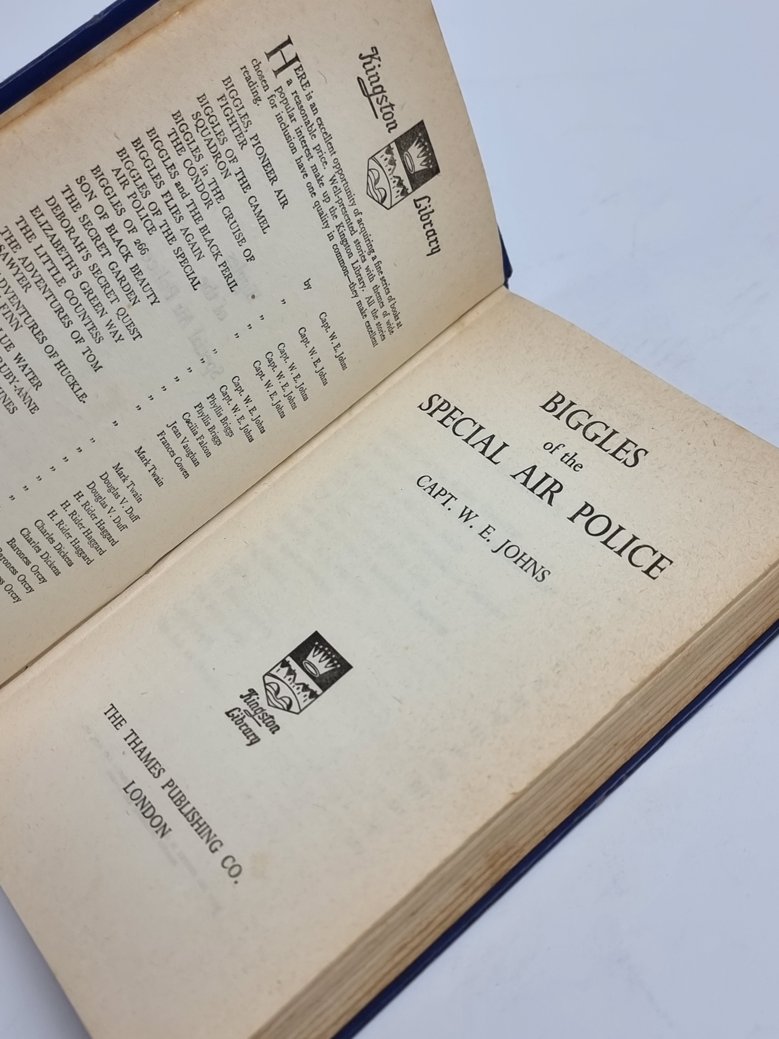 Biggles of the Special Air Police, Capt. W. E. Johns — Kingston Library Reprint