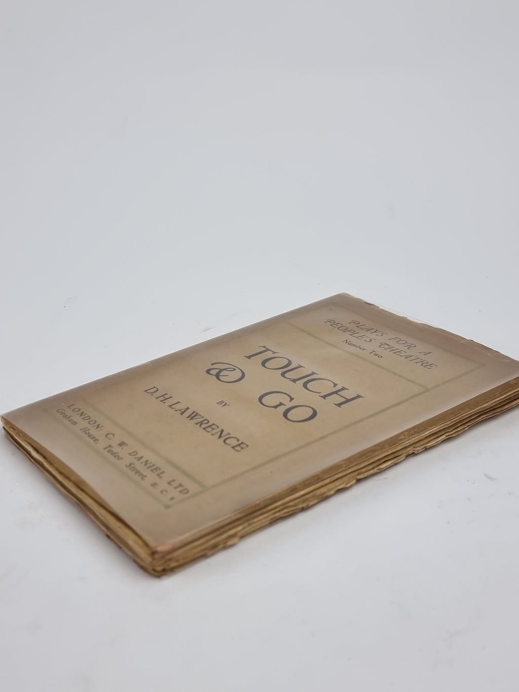 Touch and Go: A Play in Three Acts, D. H. Lawrence — 1st Edition