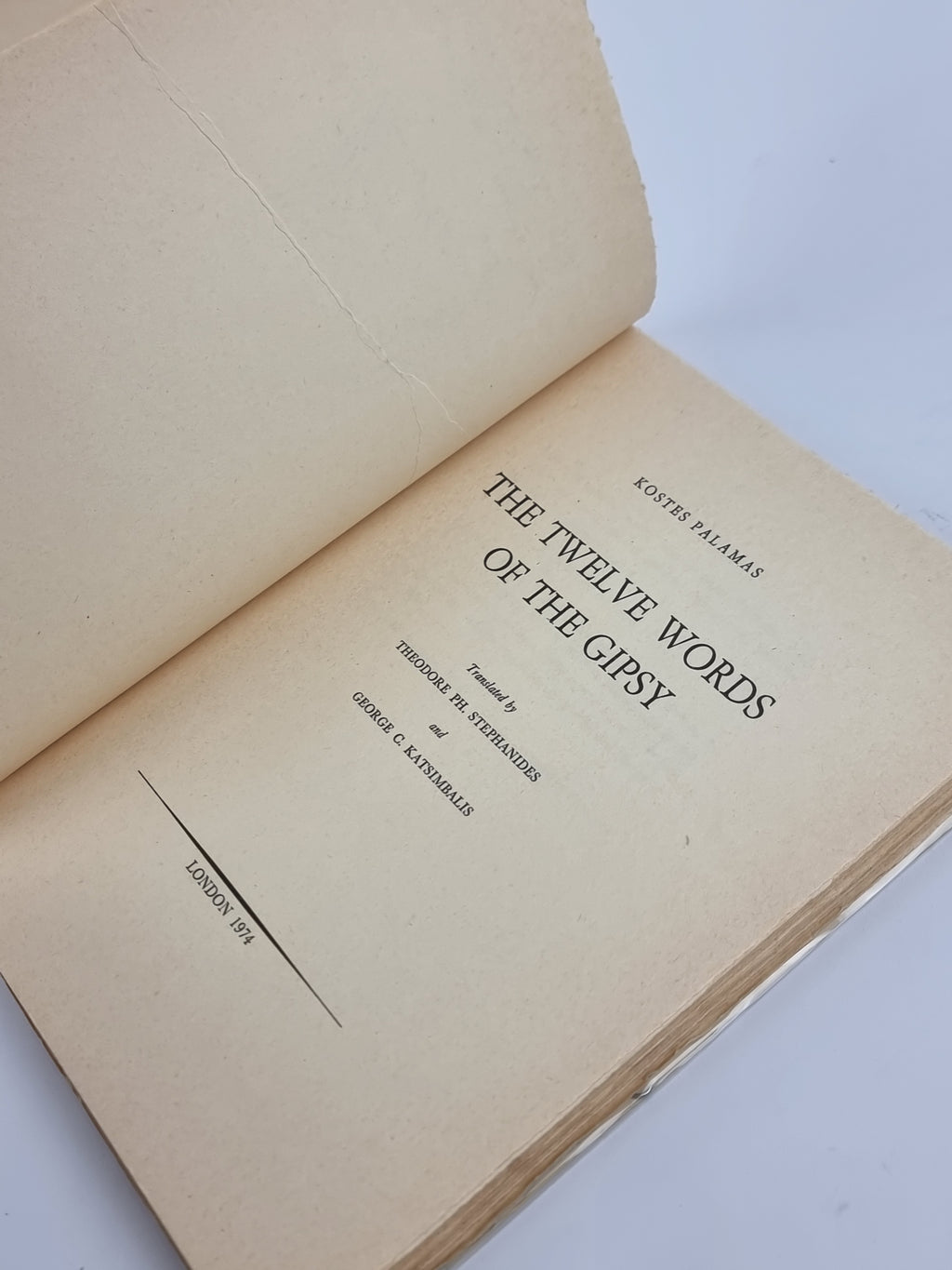 The Twelve Words of the Gipsy, Kostes Palamas — 1st Edition