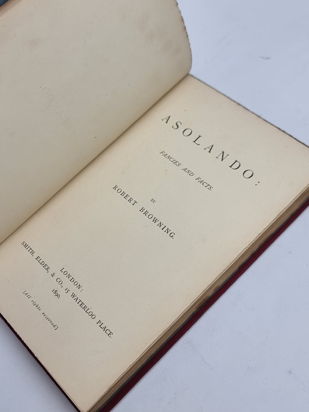 Asolando: Fancies and Facts, Robert Browning — 1st Edition
