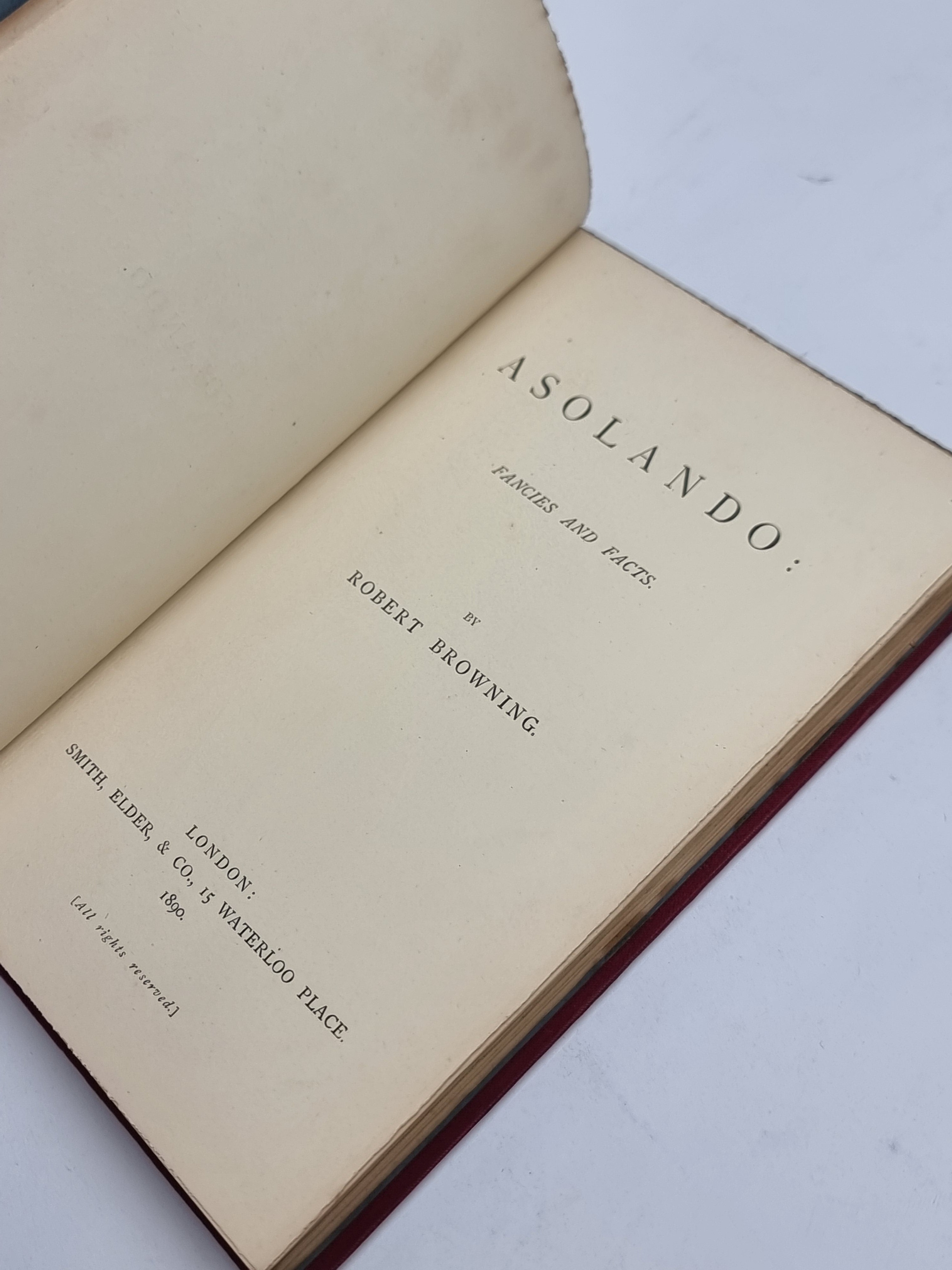 Asolando: Fancies and Facts, Robert Browning — 1st Edition