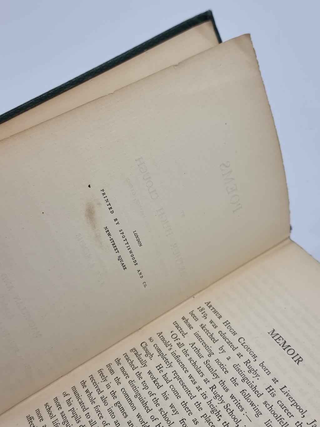 Poems, Arthur Hugh Clough — 1st Edition