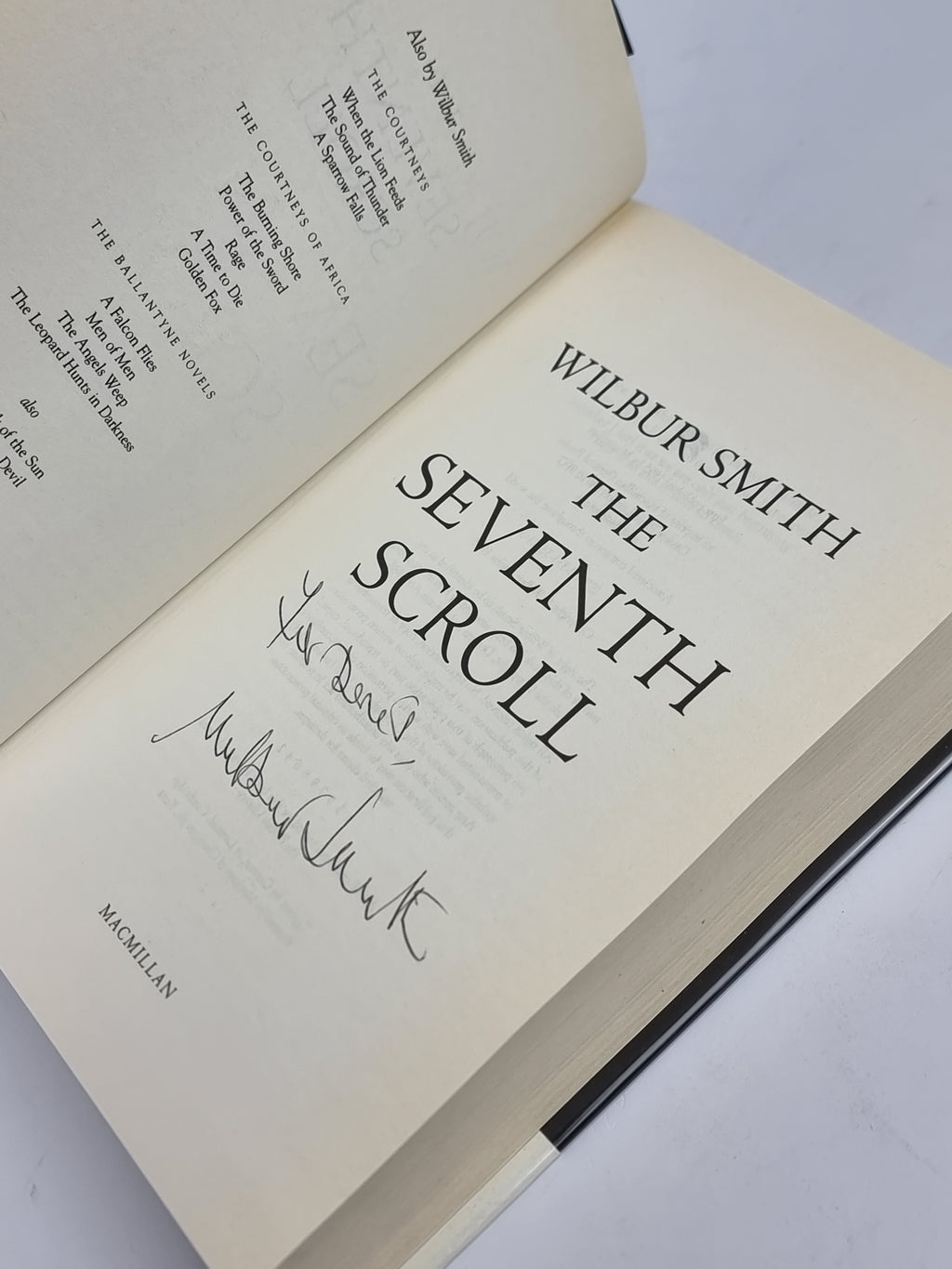 The Seventh Scroll, Wilbur Smith — 1st Edition, Signed