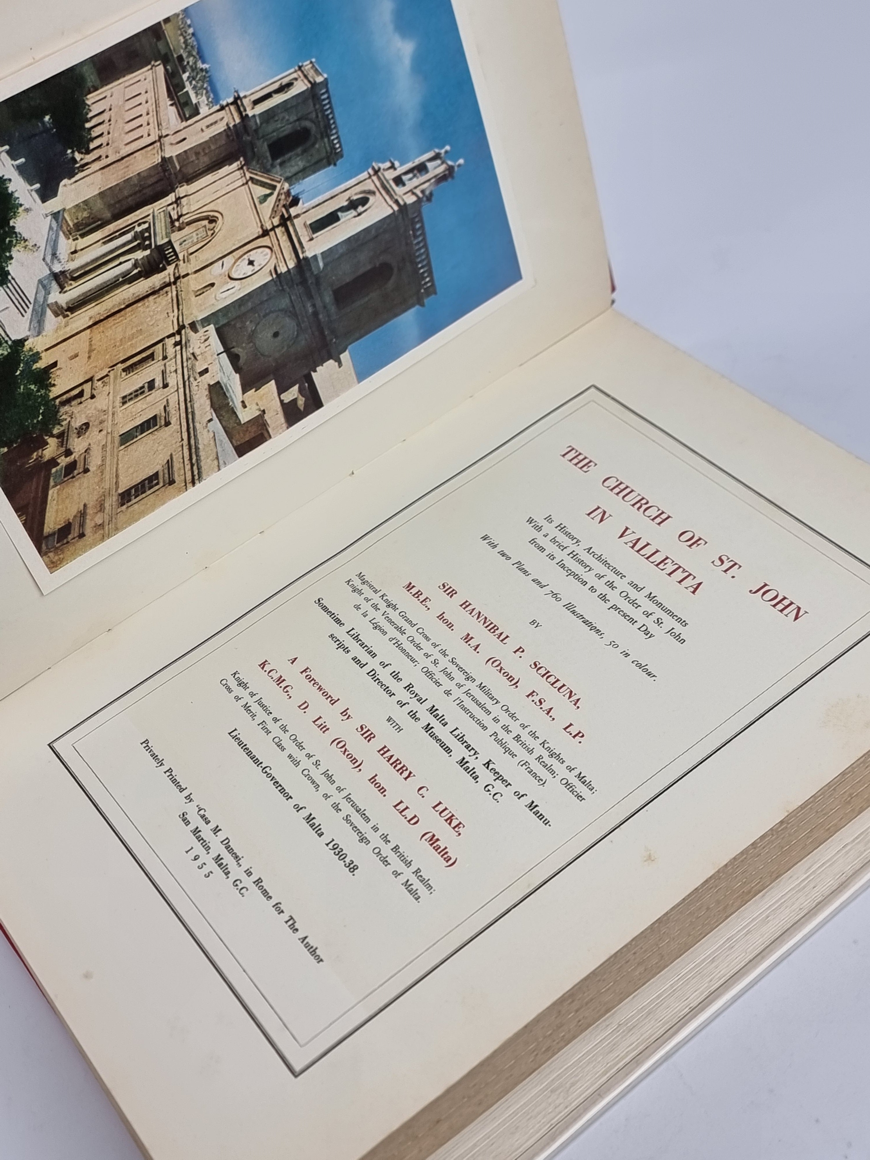 The Church of St. John in Valletta, Sir Hannibal P. Scicluna — 1st Ed, Signed