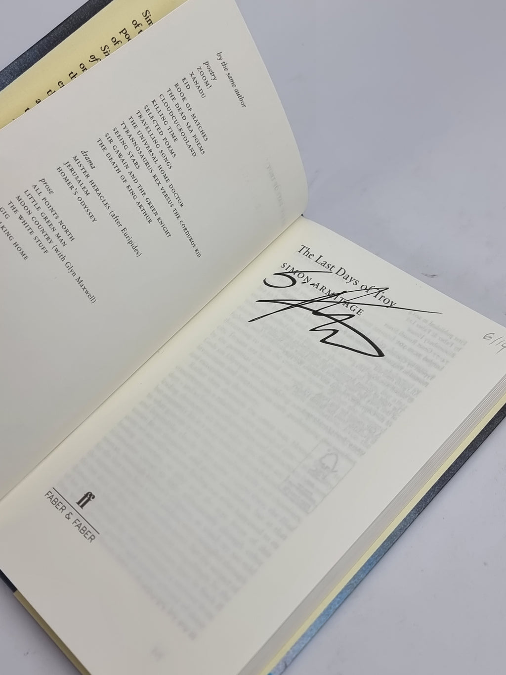 The Last Days of Troy, Simon Armitage — 1st Edition