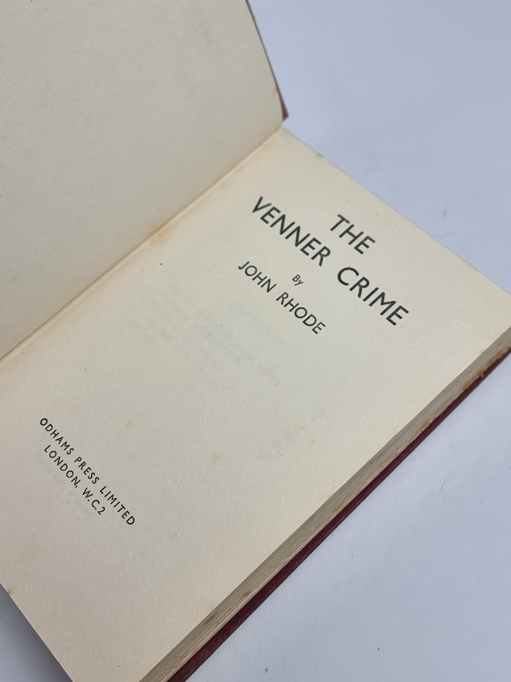 The Venner Crime, John Rhode — 1st Edition