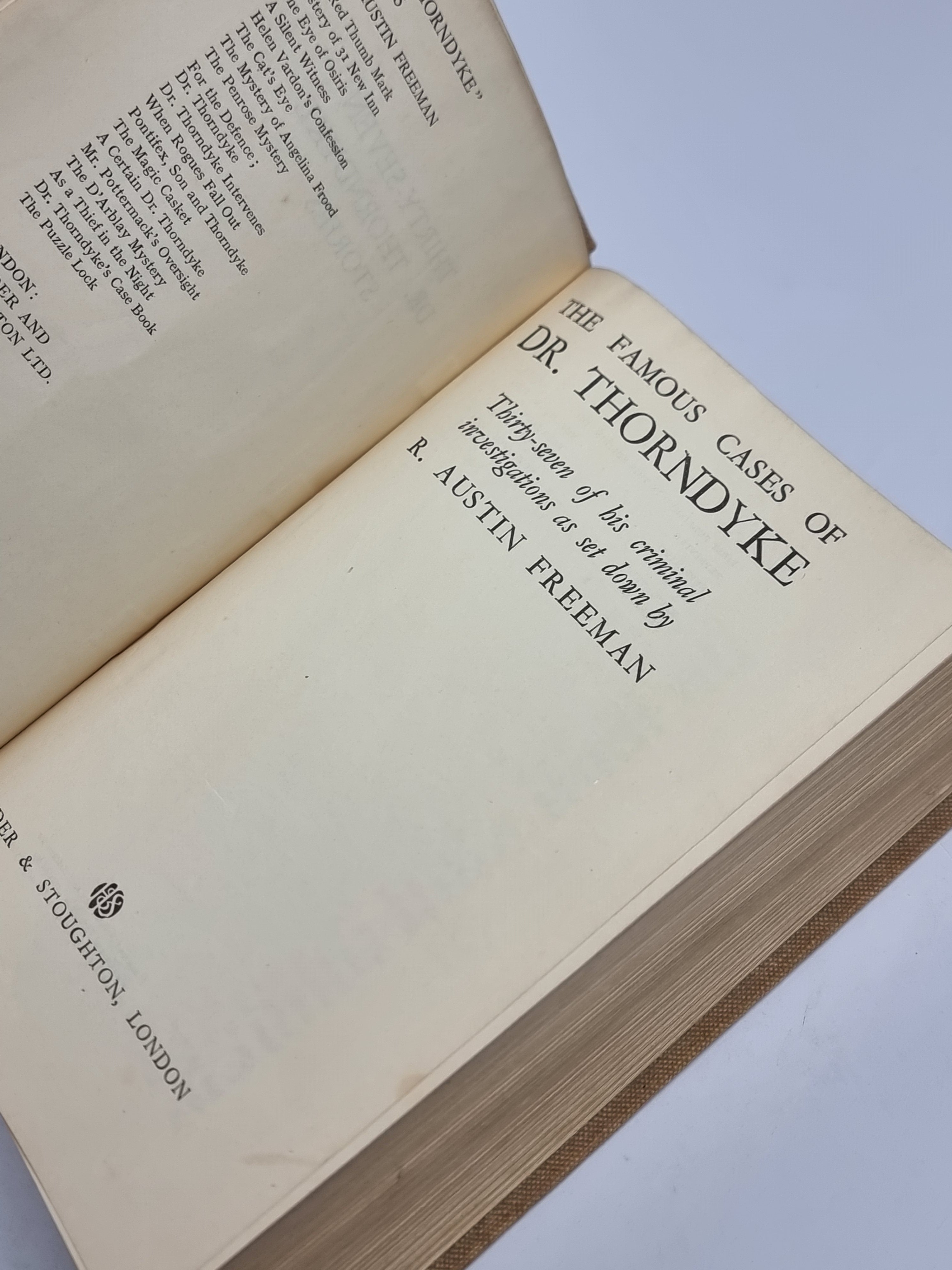 The Famous Cases of Dr. Thorndyke, R. Austin Freeman — 1937 Reprint
