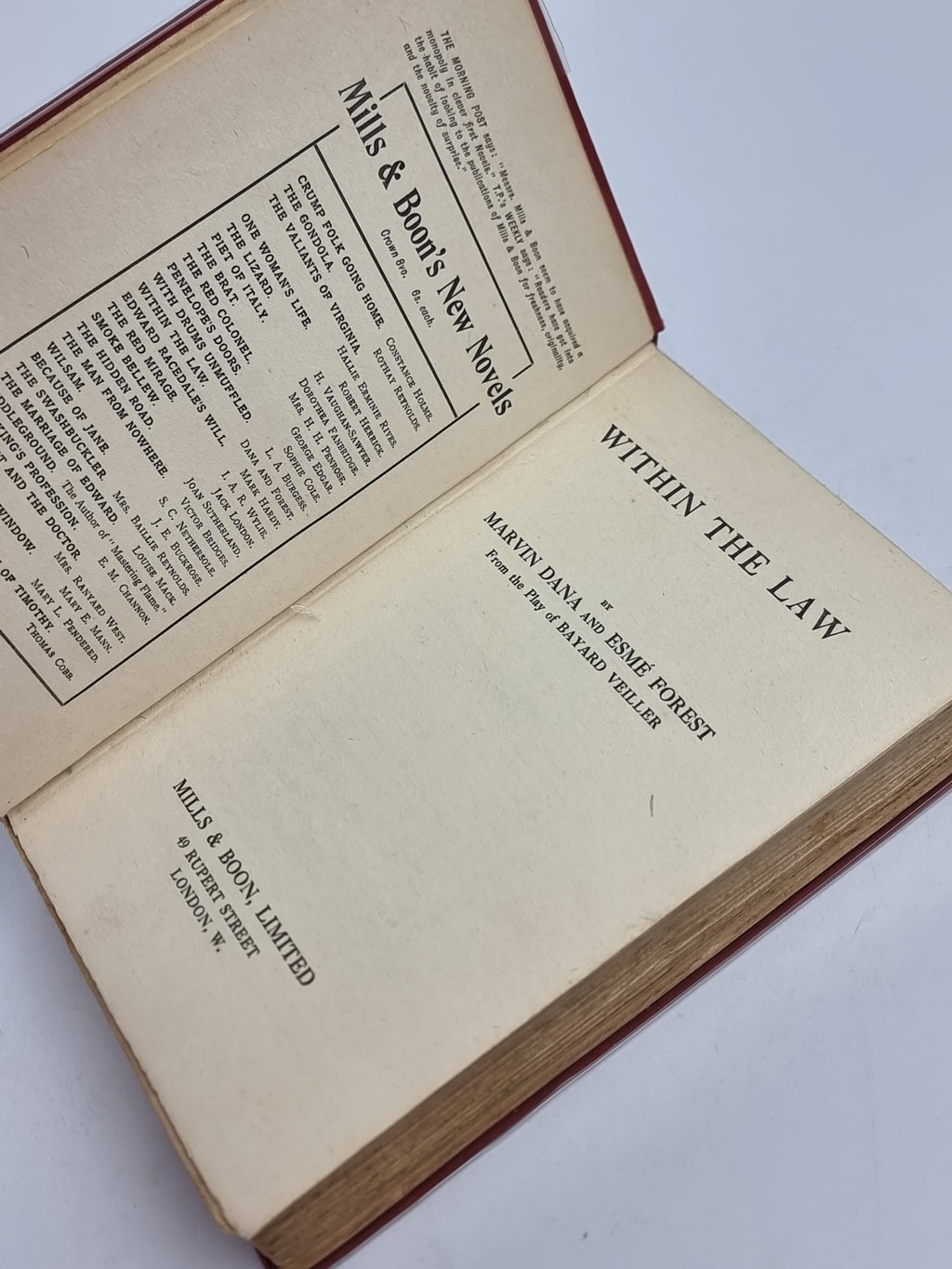 Within the Law, Marvin Dana and Esmé Forest — 1st UK Edition