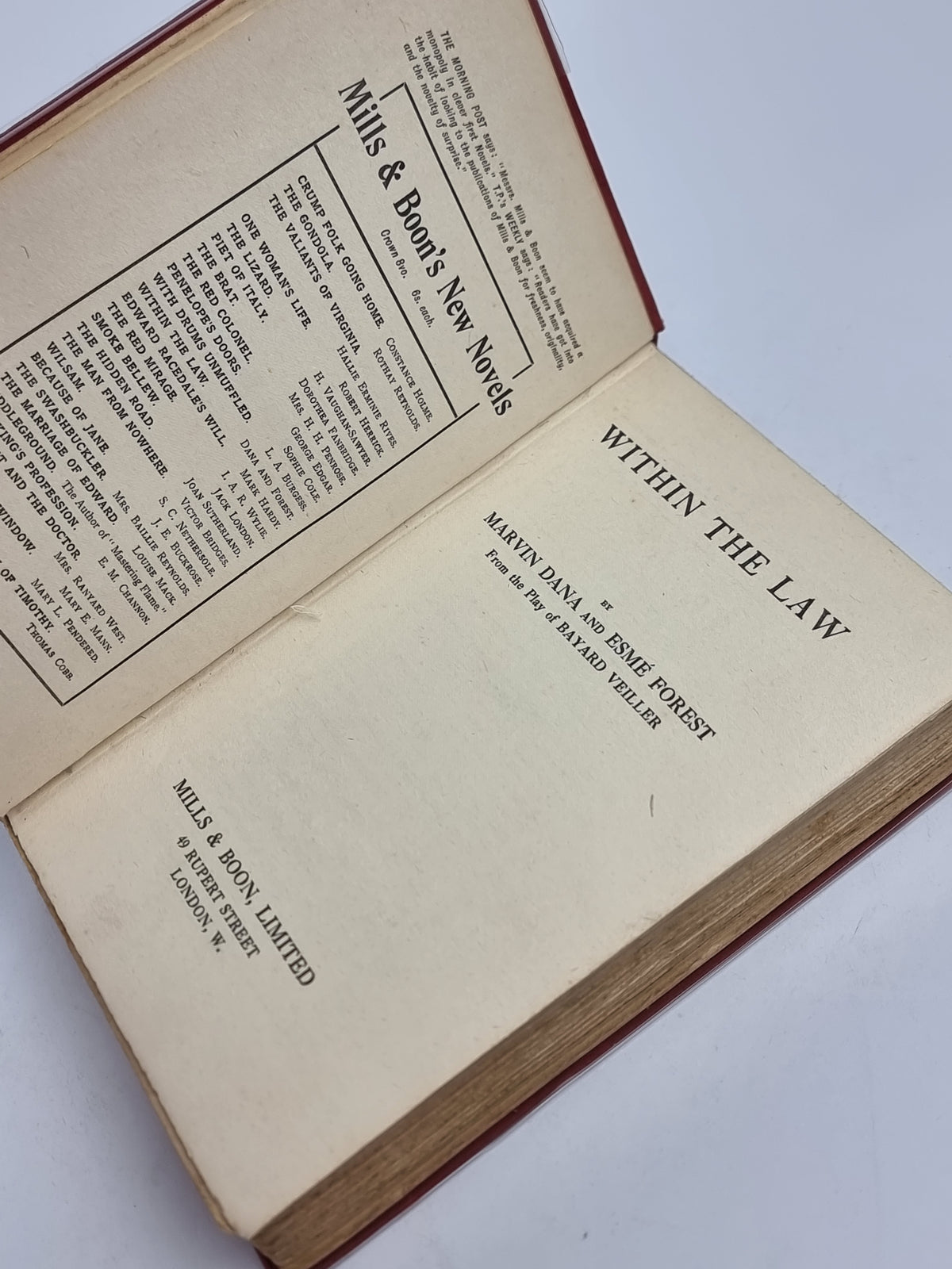 Within the Law, Marvin Dana and Esmé Forest — 1st UK Edition