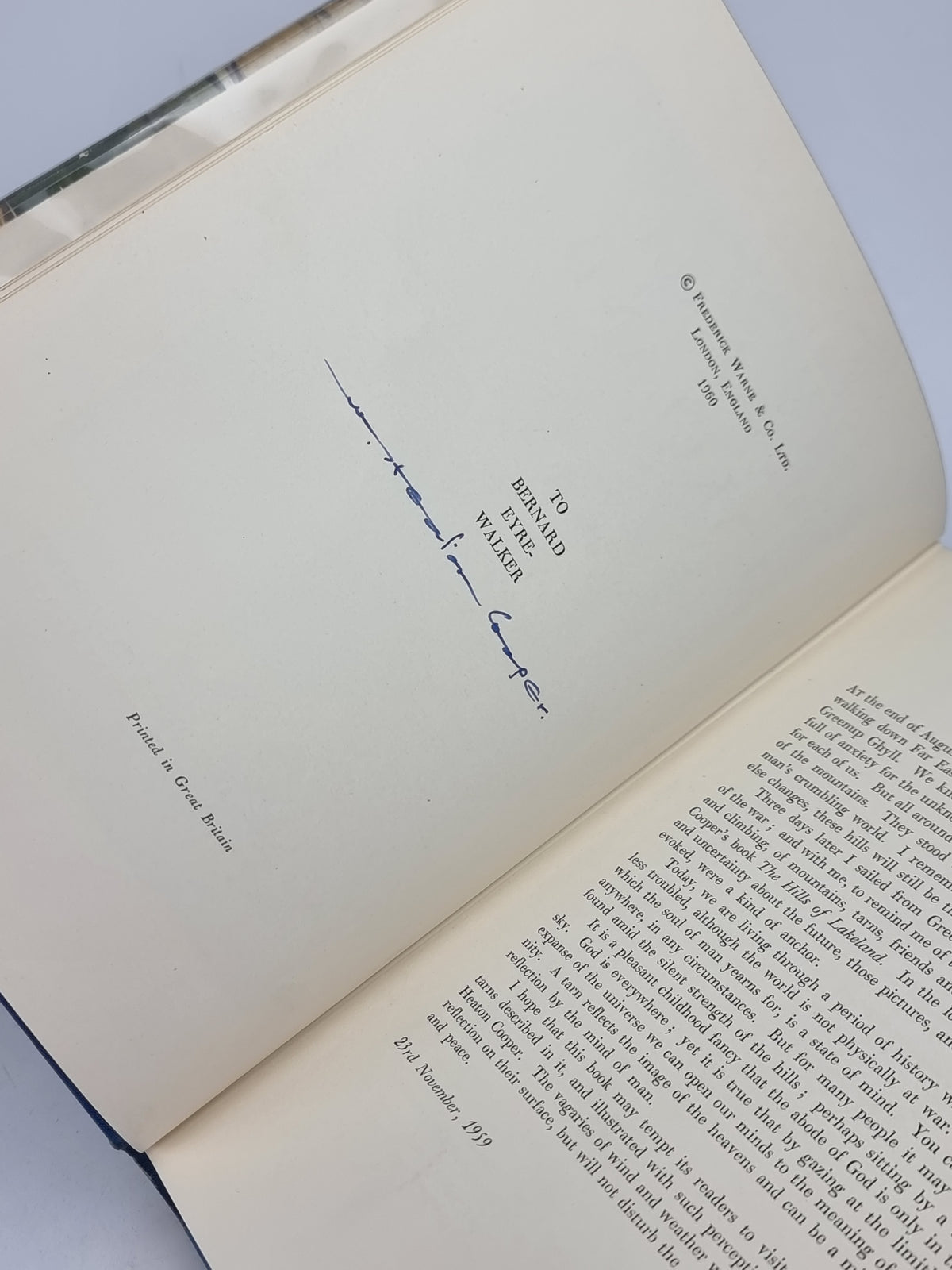 The Tarns of Lakeland, W. Heaton Cooper — 1st Edition, Signed