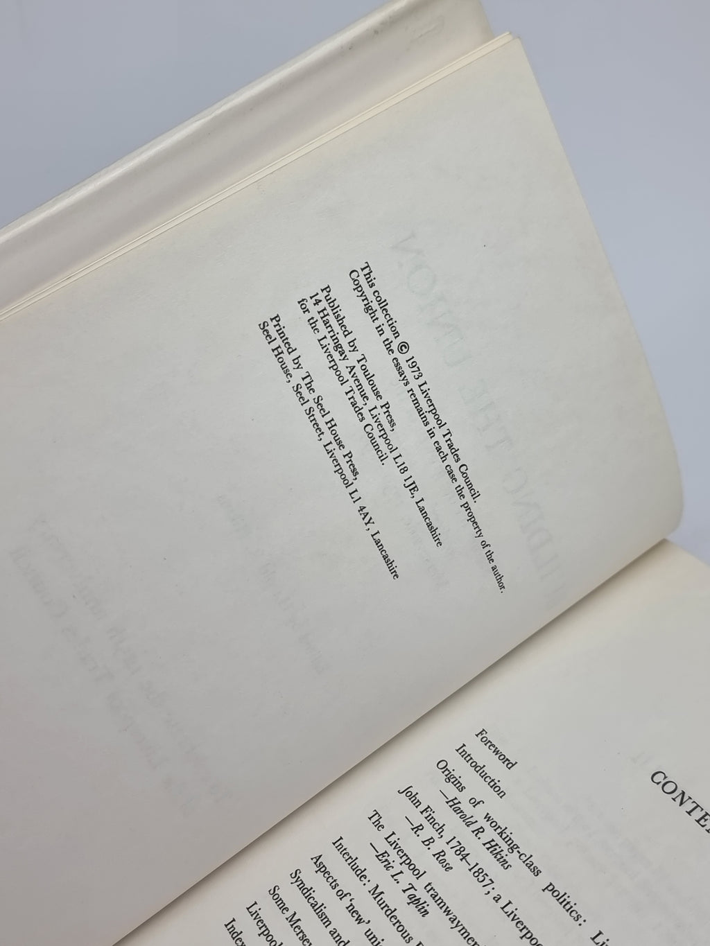 Building the Union: Studies on the growth of the workers' movement: Merseyside
