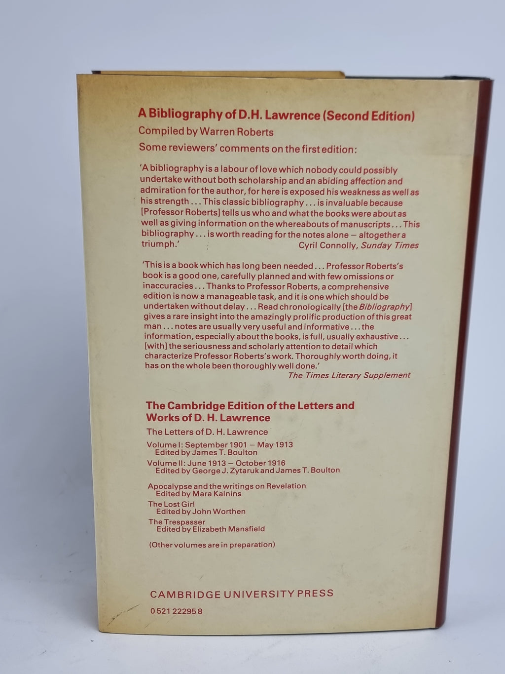 A Bibliography of D.H. Lawrence, Warren Roberts — 2nd Edition