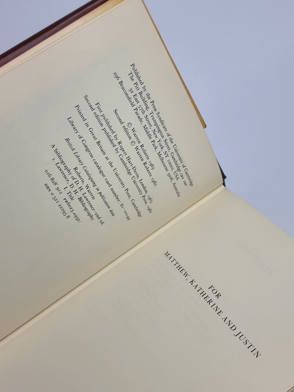 A Bibliography of D.H. Lawrence, Warren Roberts — 2nd Edition