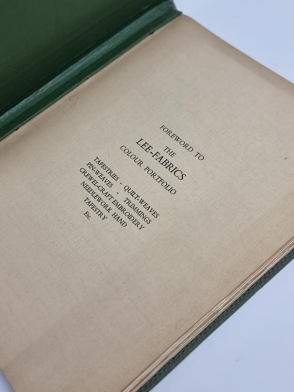 Foreword to the Lee-Fabrics Colour Portfolio, Arthur H. Lee & Sons — 1st Ed