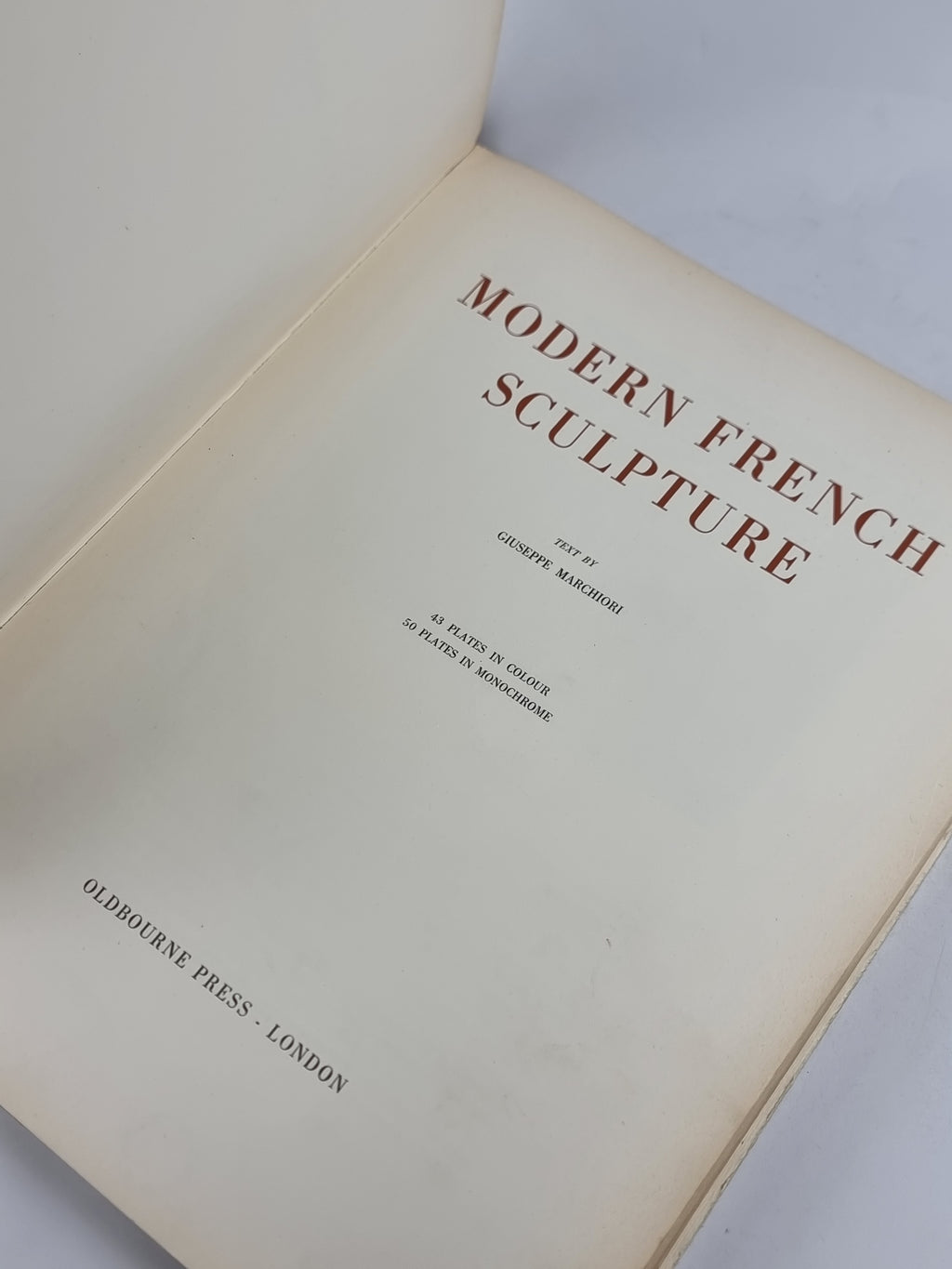 Modern French Sculpture, Giuseppe Marchiori — 1st UK Edition