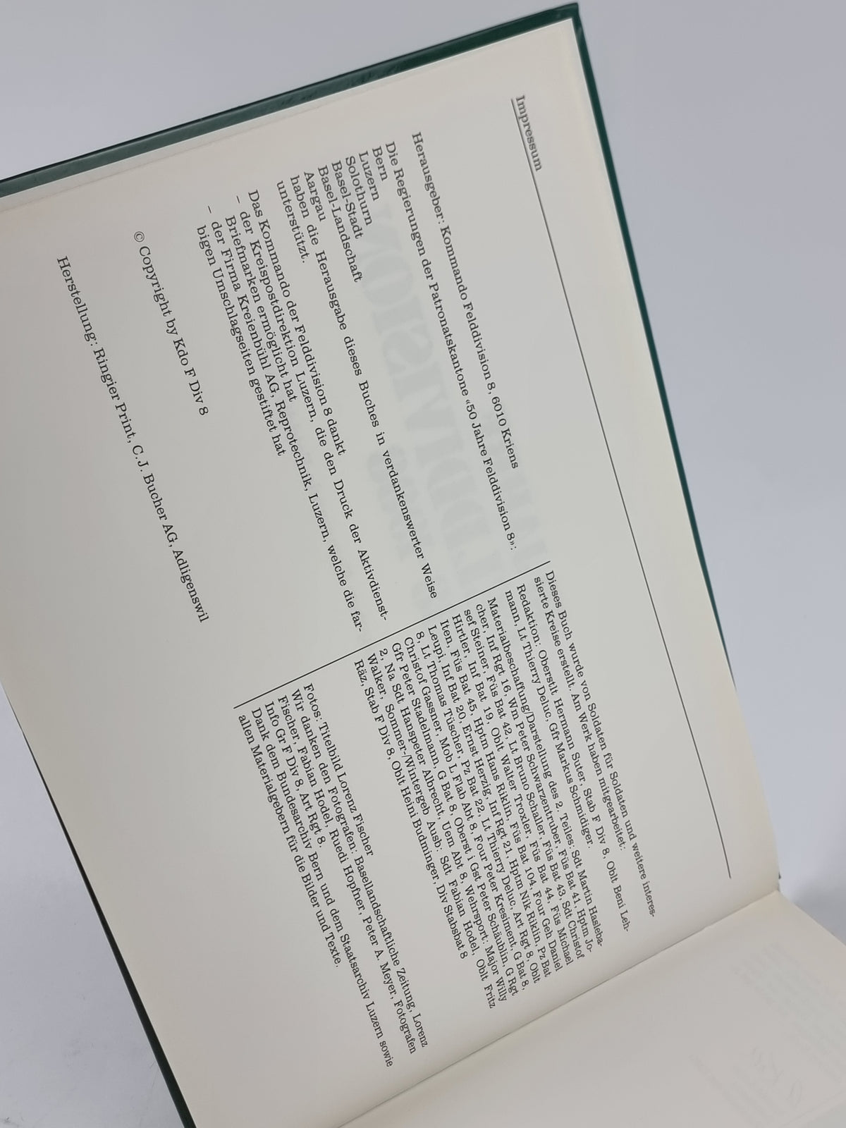 50 Jahre Felddivision 8 1938-1988, Oberstlt Hermann Suter (Editor) — 1st Ed