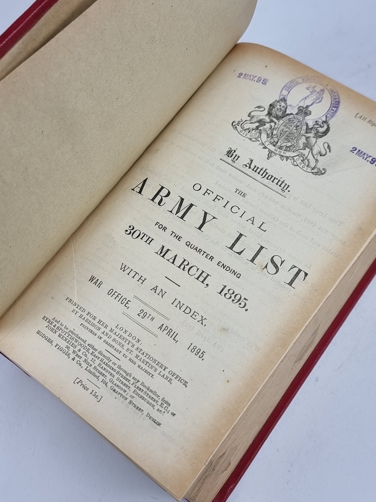 The Official Army List for the Quarter Ending 30th March, 1895, War Office