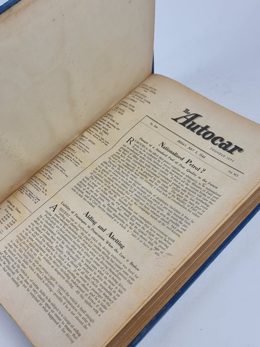 The Autocar: Vol. XCI (July to December 1946), Various