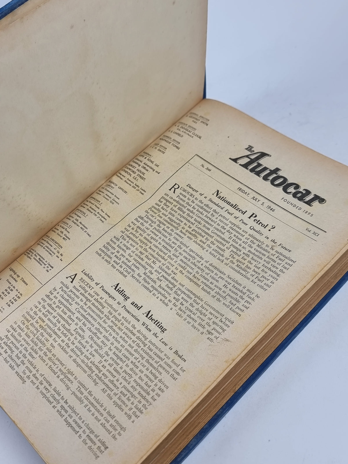 The Autocar: Vol. XCI (July to December 1946), Various