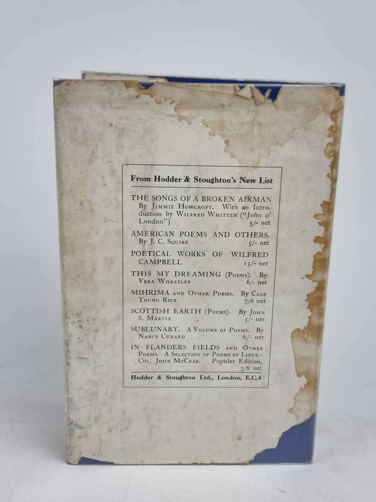 The Songs of a Broken Airman, Jimmie Howcroft — 1st Edition