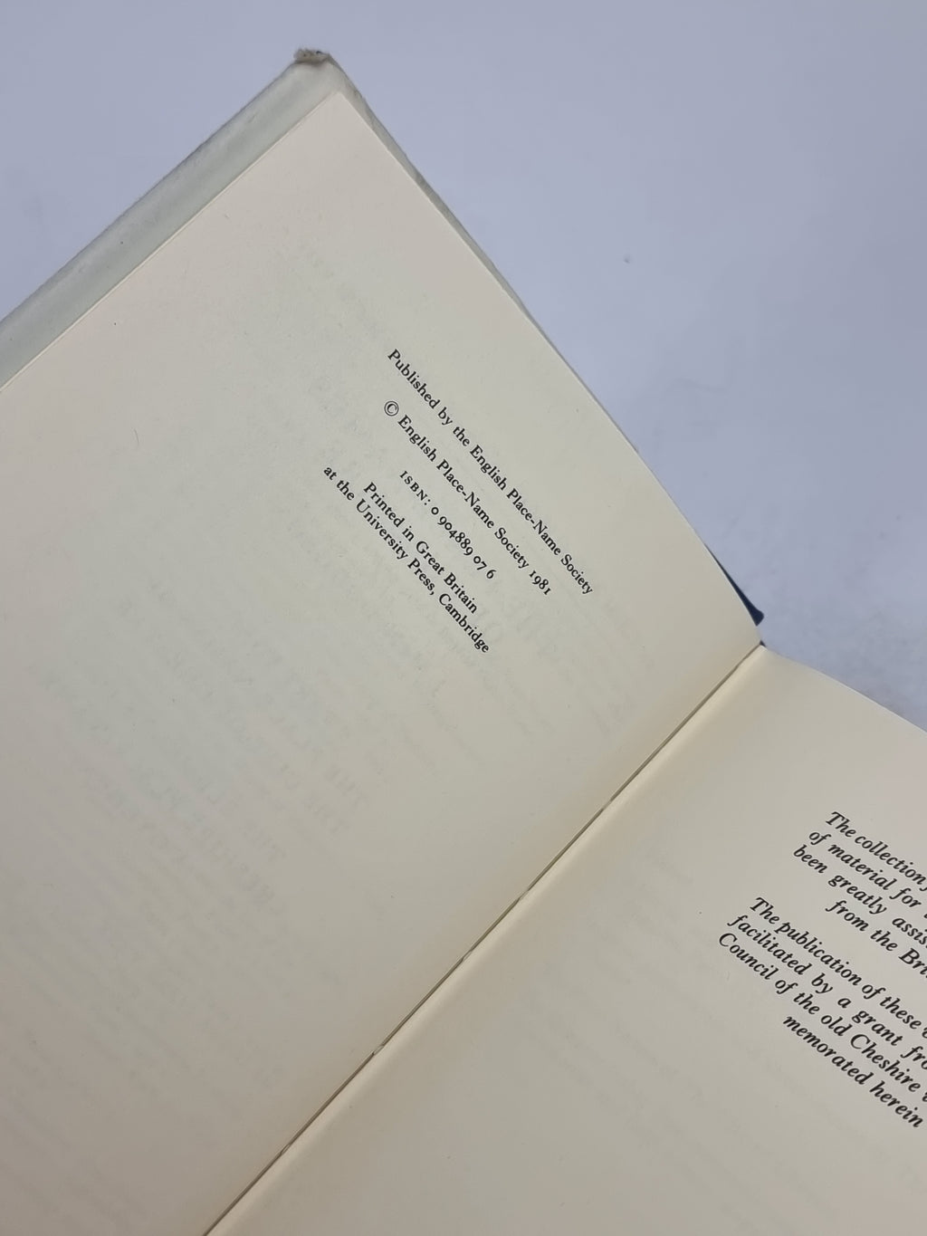 The Place-Names of Cheshire: Part Five (Section 1:i), J. McN. Dodgson