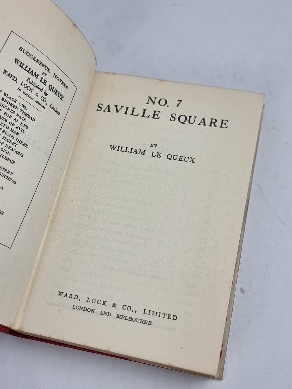 No. 7 Saville Square, William Le Queux — Reprint