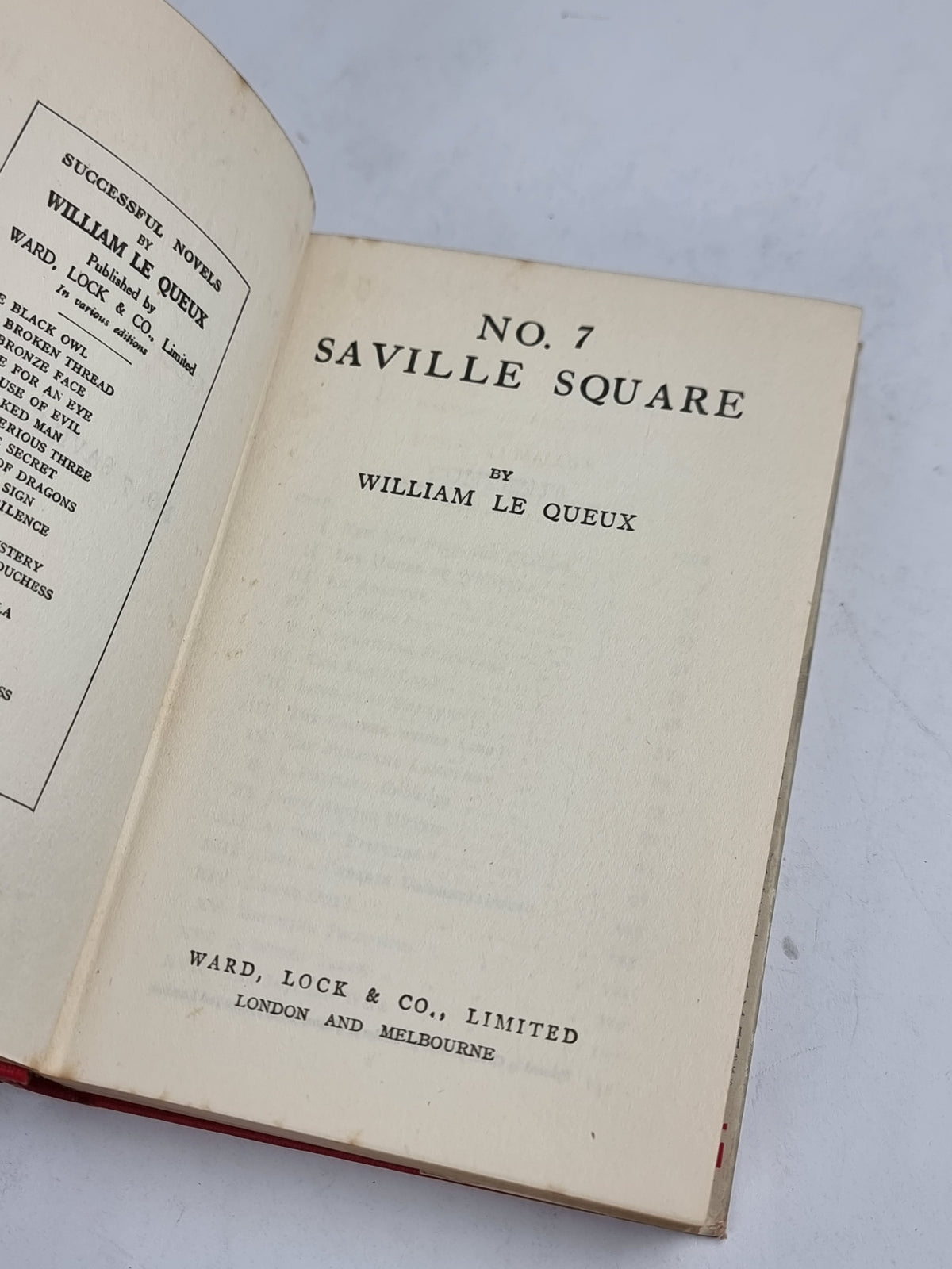 No. 7 Saville Square, William Le Queux — Reprint