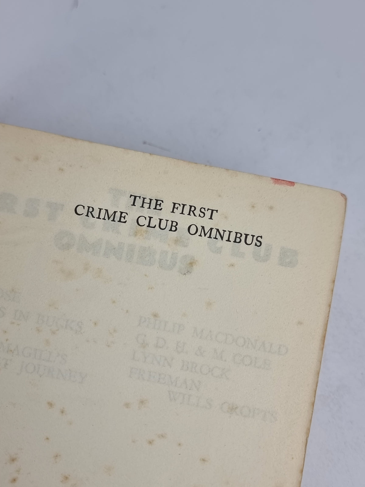 The First Crime Club Omnibus — 1st Edition