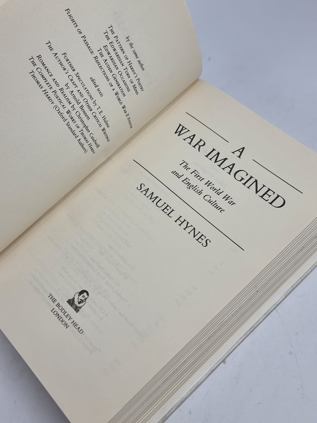 A War Imagined: The First World War and English Culture, Samuel Hynes — 1st Ed