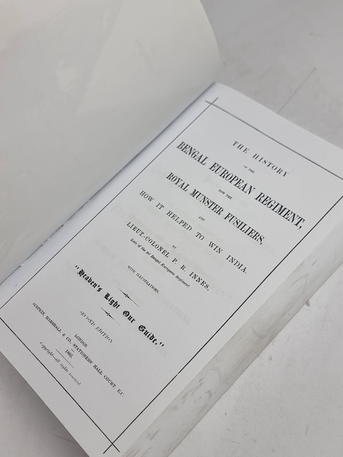 The History of the Bengal European Regiment... Lieut.-Colonel P. R. Innes