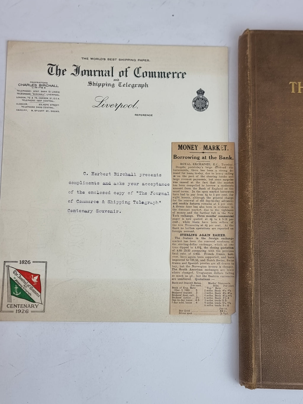 The Journal of Commerce and Shipping Telegraph Centenary January 1926