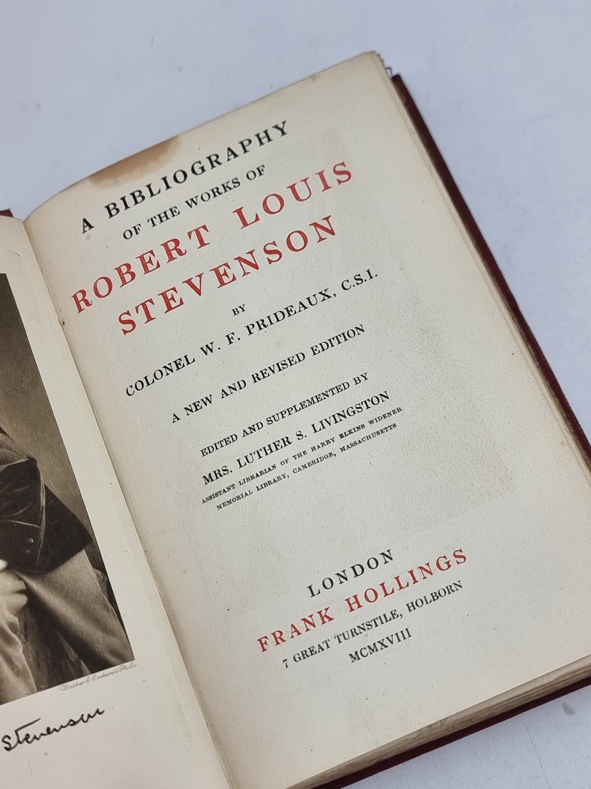 A Bibliography of the Works of Robert Louis Stevenson, Colonel W. F. Prideaux
