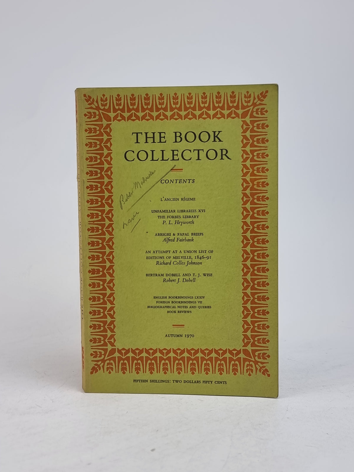 The Book Collector: Autumn 1970 (Volume 19, No. 3), Nicolas Barker (Editor)