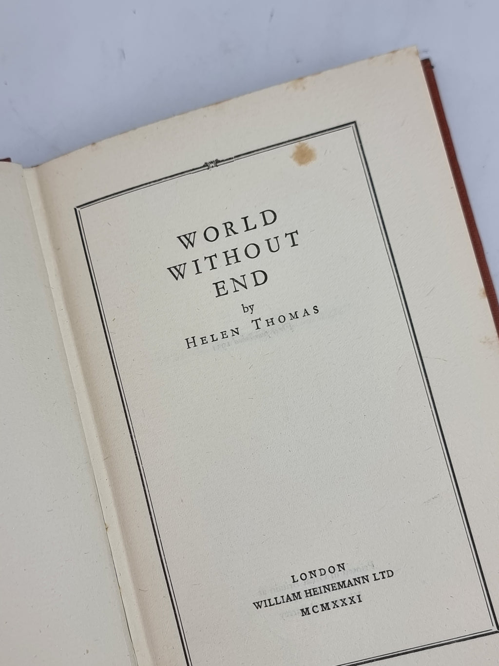 World Without End, Helen Thomas — 1st Edition