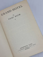 Grand Hotel, Vicki Baum — 1st UK Edition