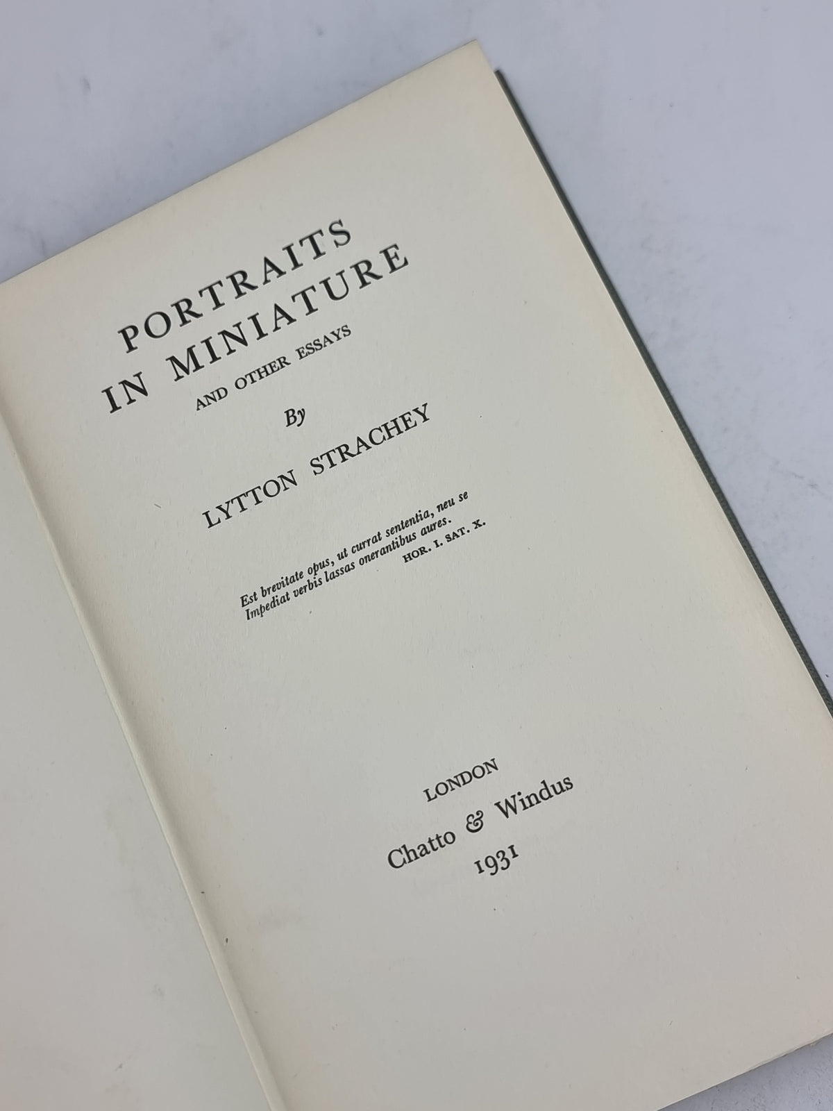 Portraits in Miniature and Other Essays, Lytton Strachey — 1st Edition