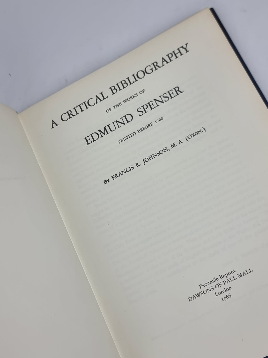 A Critical Bibliography of the Works of Edmund Spenser Printed Before 1700