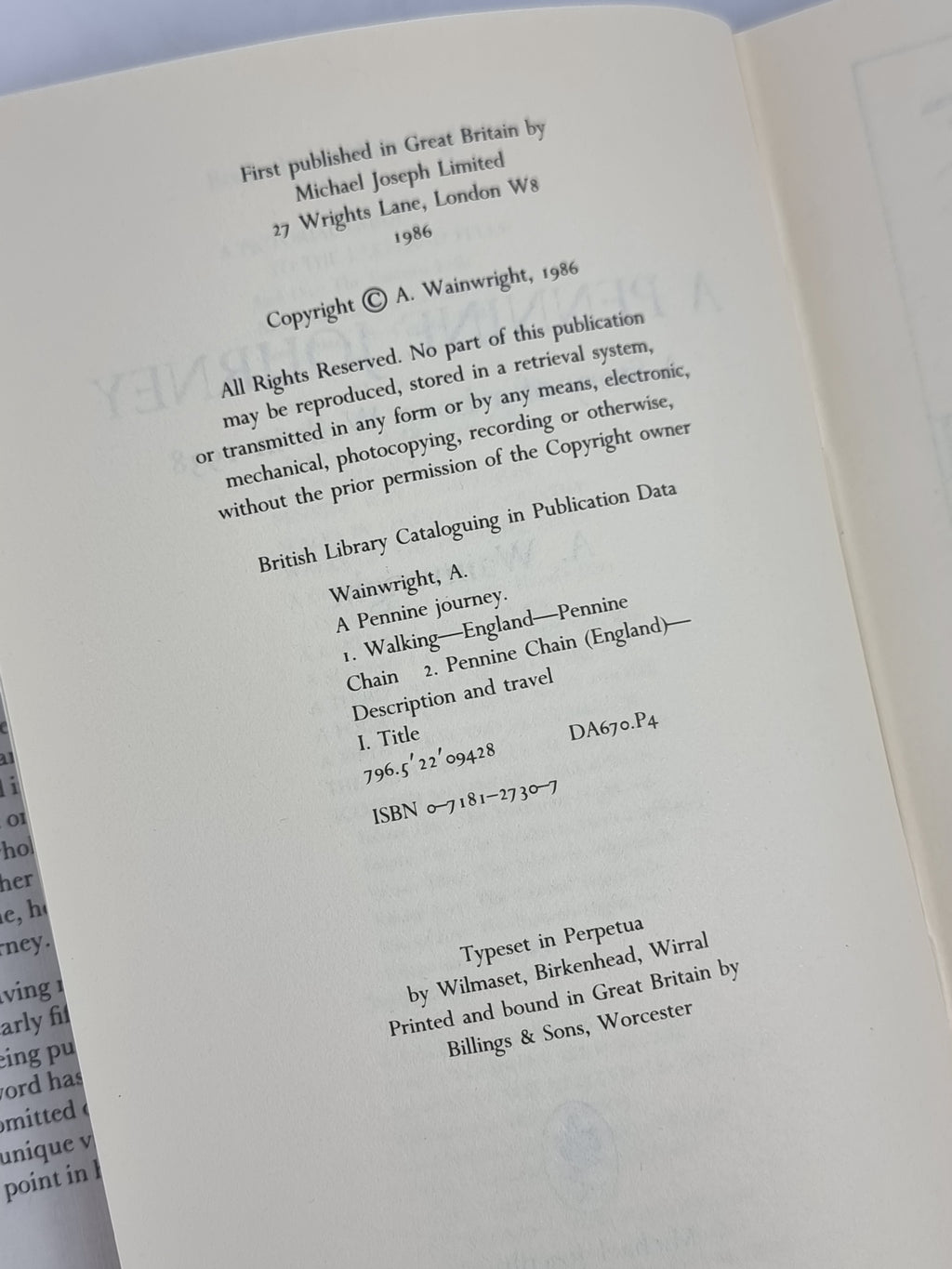 A Pennine Journey: The Story of a Long Walk in 1938, A. Wainwright — 1st Edition