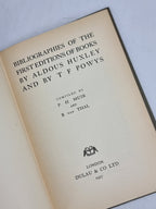 Bibliographies of the First Editions of Books by Aldous Huxley... — 1st Edition