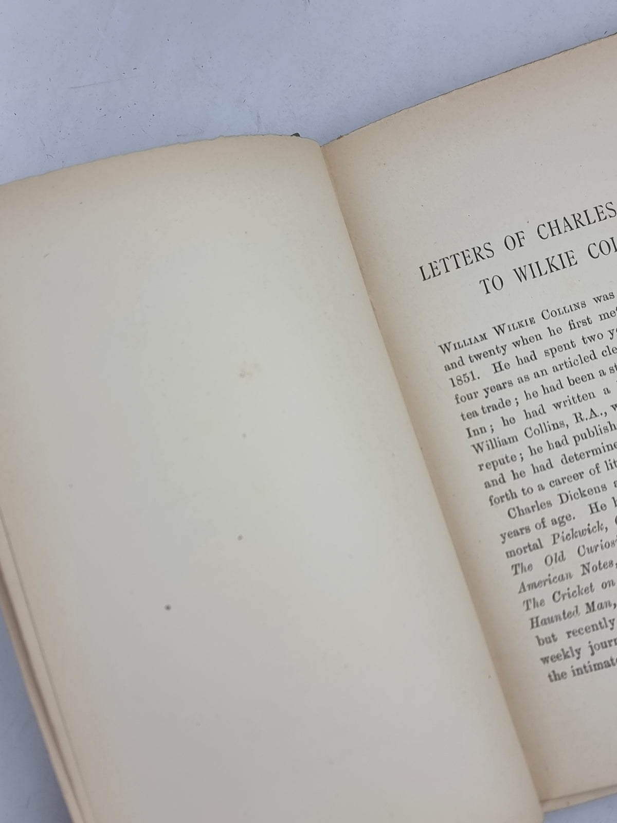Letters of Charles Dickens to Wilkie Collins 1851-1870, Charles Dickens — 1st UK Ed