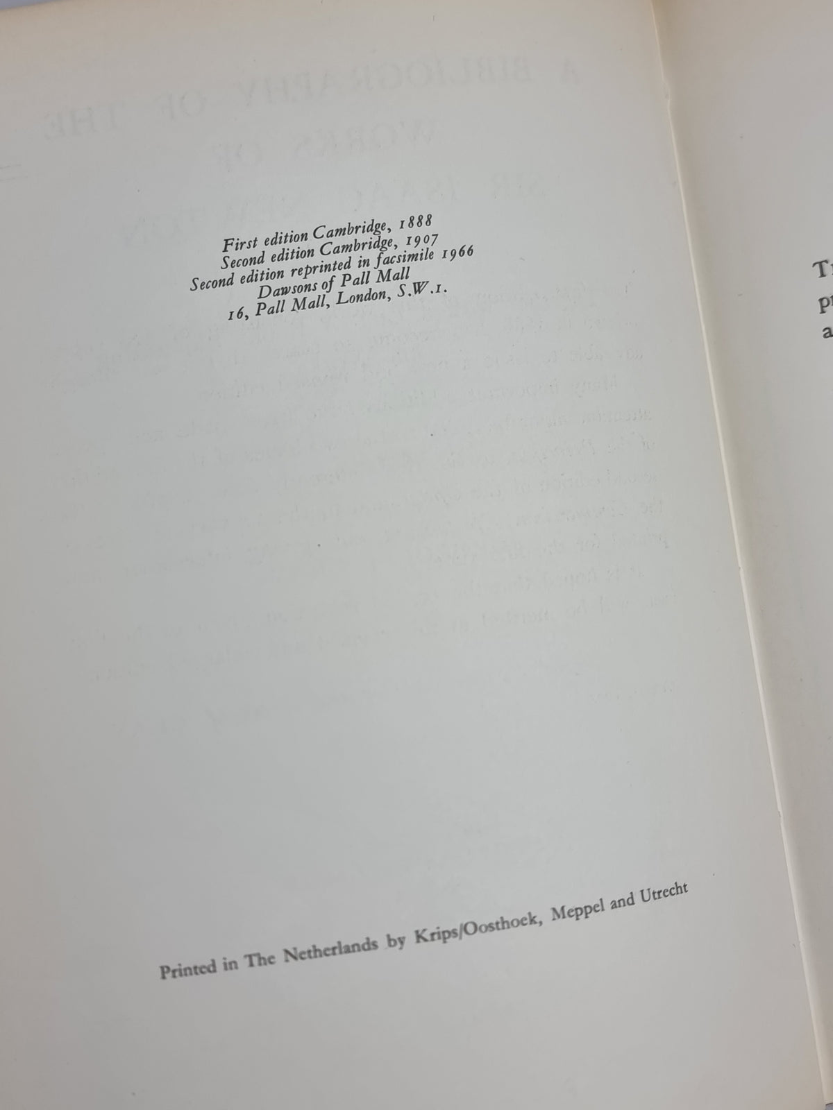 A Bibliography of the Works of Sir Isaac Newton, George J. Gray