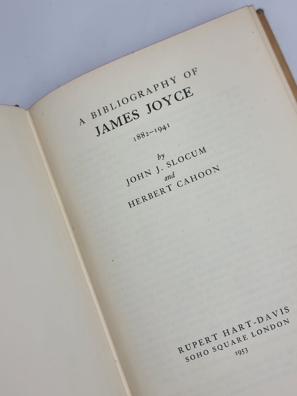 A Bibliography of James Joyce 1882-1941, John J. Slocum and Herbert Cahoon