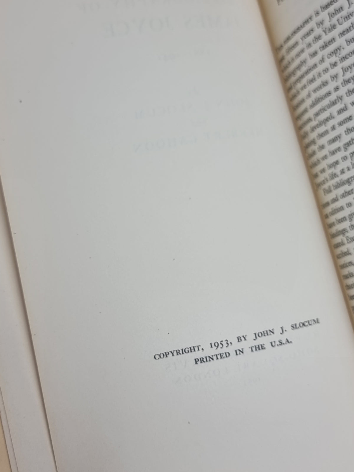 A Bibliography of James Joyce 1882-1941, John J. Slocum and Herbert Cahoon