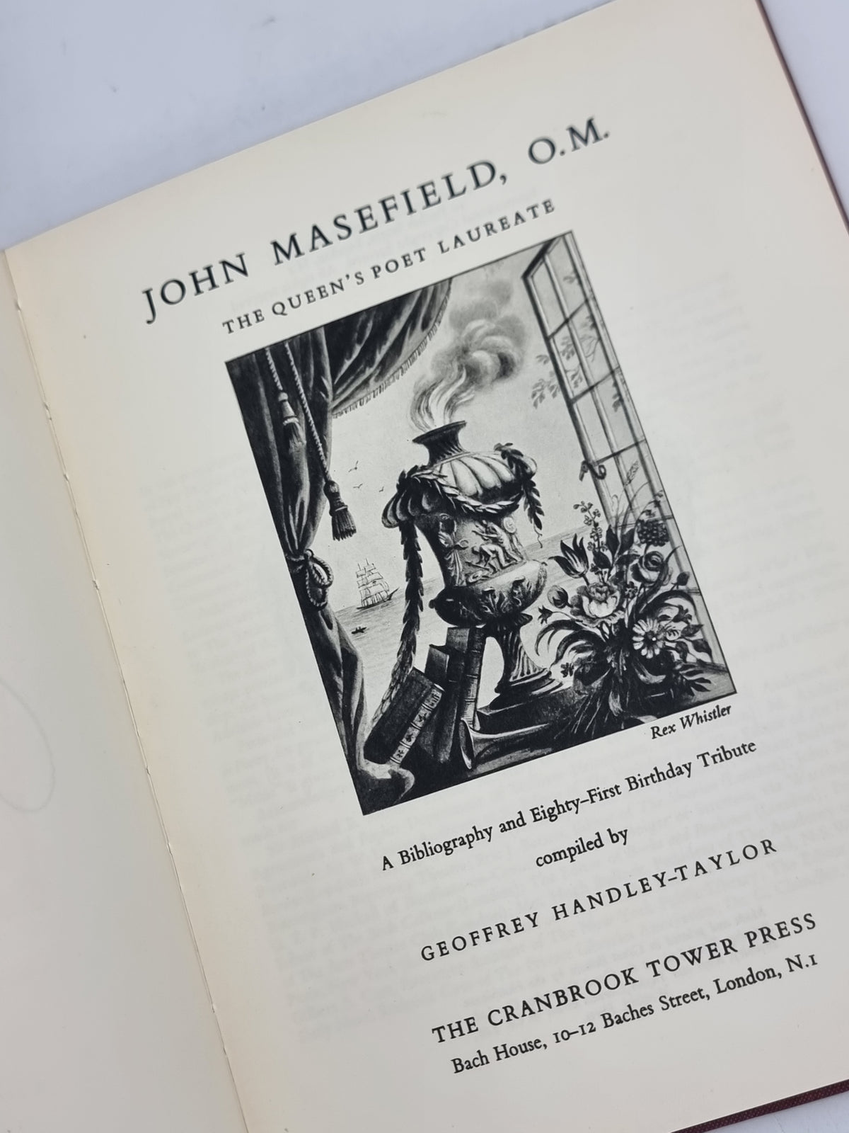 John Masefield, O.M. The Queen's Poet Laureate: A Bibliography and... — 1st Ed