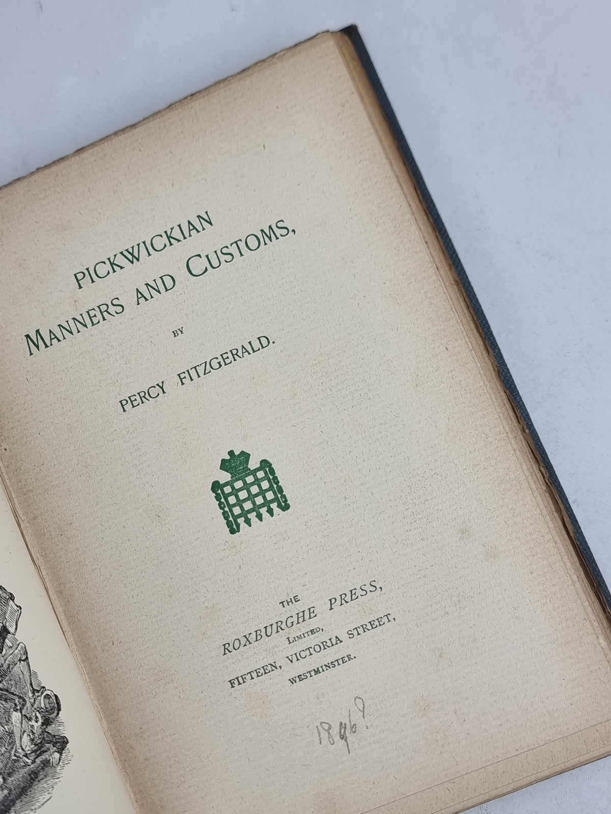 Pickwickian Manners and Customs, Percy Fitzgerald — 1st Edition